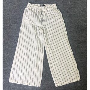 REWASH Womens Striped Wide Leg‎ Linen Blend Pants XS Drawstring Tassel